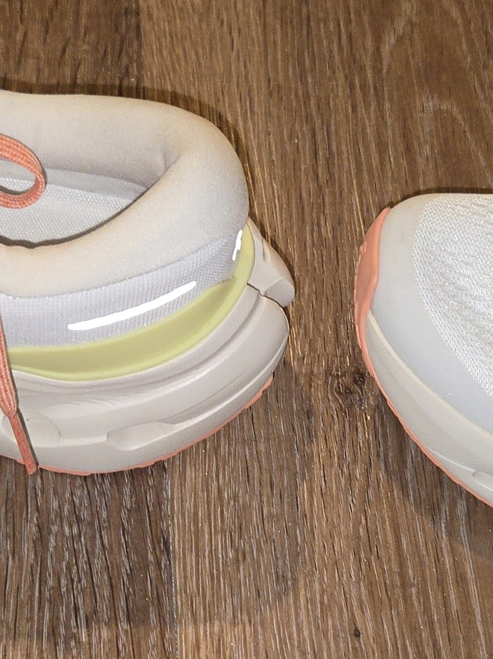 On Cloudrunner Women's Athletic Sneakers in White with Coral Laces - Picture 4 of 8